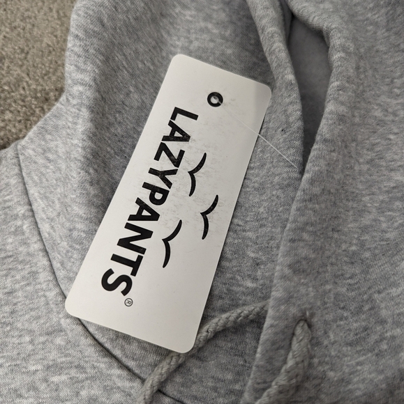Lazypants Heather Grey Pullover Hoodie - Soft Cotton Blend, Size Small Oversized - Picture 5 of 9